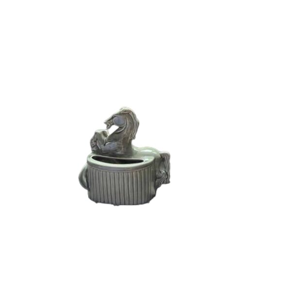 ceramic vase with a green horse - Picture 4 of 4